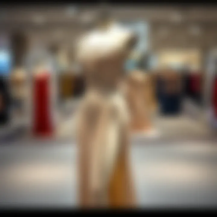 Stunning one shoulder split thigh sequin dress on a mannequin