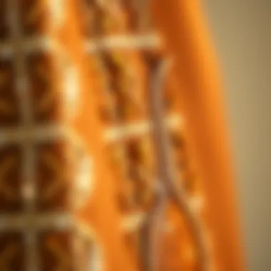 Close-up of intricate sequin detailing on fabric