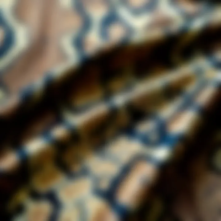 Close-up of snake print fabric showcasing intricate patterns