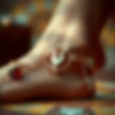 Astrological symbols intertwined with the Aries ankle bracelet