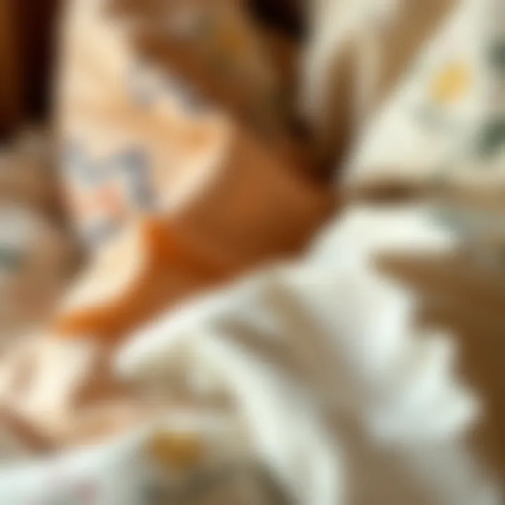 Close-up of natural fabrics used in Japanese comforters