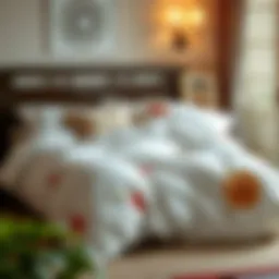 Traditional Japanese comforter displayed in a serene bedroom setting