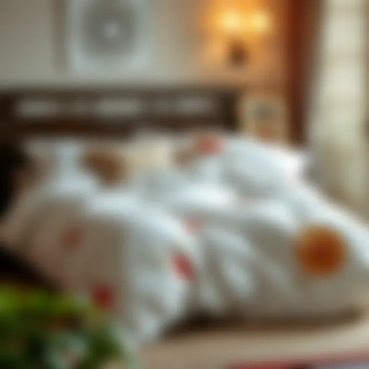 Traditional Japanese comforter displayed in a serene bedroom setting