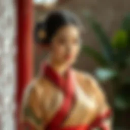 Traditional silk dress from East Asia