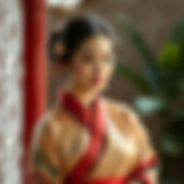 Traditional silk dress from East Asia