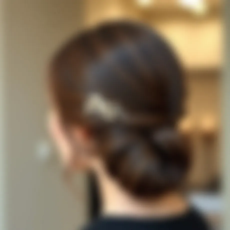 Elegant ash brown hair extensions styled in a sophisticated updo