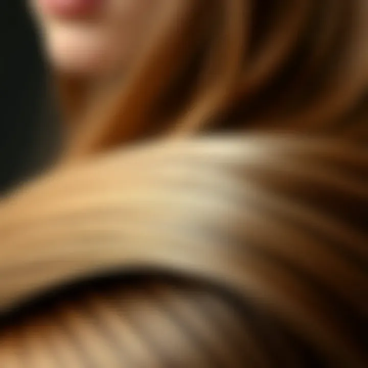 Close-up of ash brown hair extensions showcasing their texture and shine
