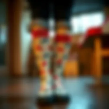 Expressing Individuality Through Fashion Fashionable individual wearing picture socks in a casual setting