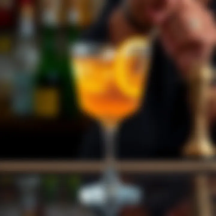 Cocktail glass featuring a perfectly stirred beverage