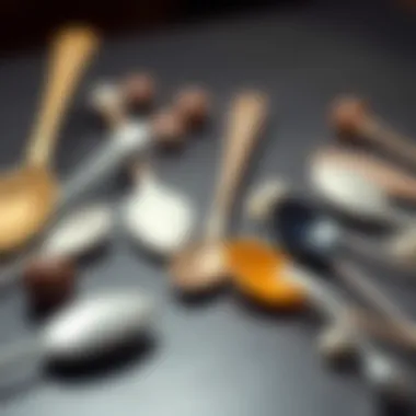 Array of bar stirring spoons made from various materials