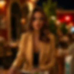 Elegant ensemble exemplifying casual dinner attire