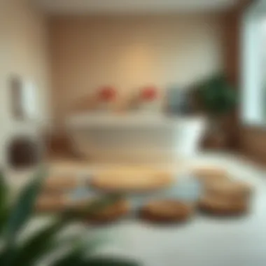 Elegant mushroom bath rug design showcasing organic shapes