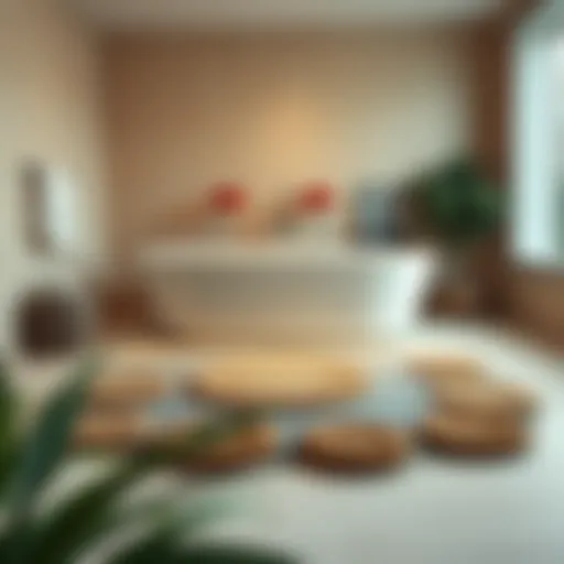 Elegant mushroom bath rug design showcasing organic shapes