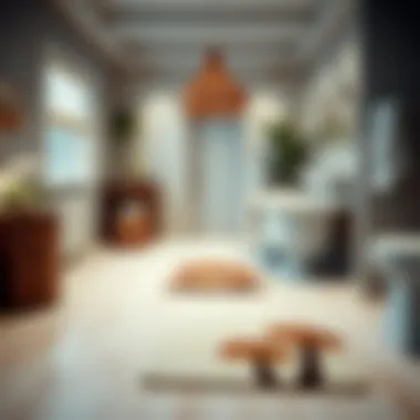 Stylish bathroom featuring a mushroom bath rug complementing decor