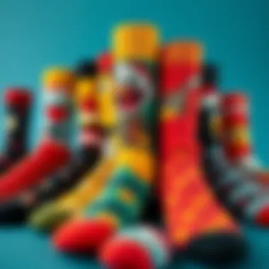 Diverse Personalized Sock Collection A collection of personalized socks showcasing various fun designs
