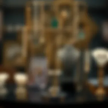 Artistic display of handcrafted jewelry on a luxurious stand