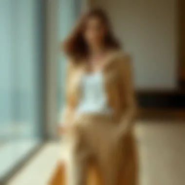 Layering with Silk Elegance Layered outfit featuring silk pants and a stylish cardigan