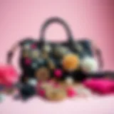 An array of decorative elements used for purse enhancement