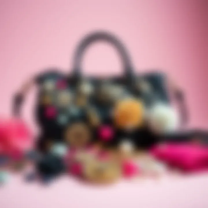 An array of decorative elements used for purse enhancement