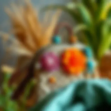 A collection of sustainable materials for eco-friendly purse decor