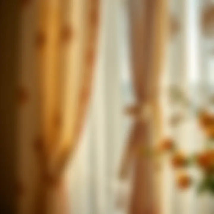 Elegant vintage sheer curtains adorned with intricate embroidery patterns