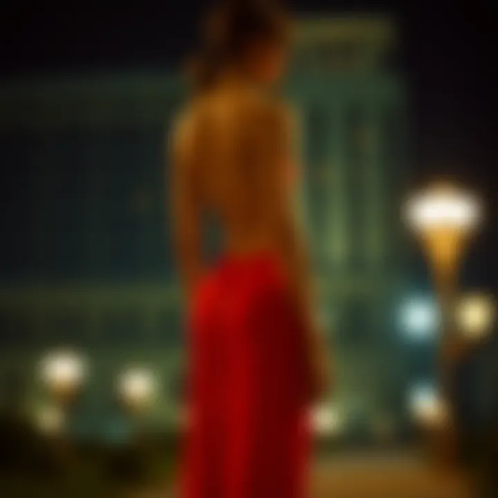 Cultural representations of backless slit dresses in fashion