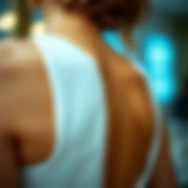 Close-up of intricate fabric detailing on a backless slit dress