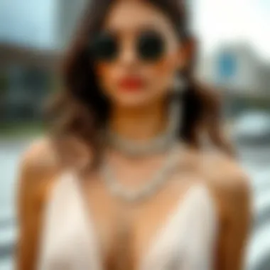 Stylish accessories complementing a backless slit dress