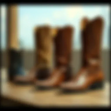 Historical evolution of cowboy boots displayed in a timeline format.