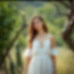 Elegant casual sun dress in a natural setting