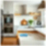 Stylish plastic drawer liner in a modern kitchen setting