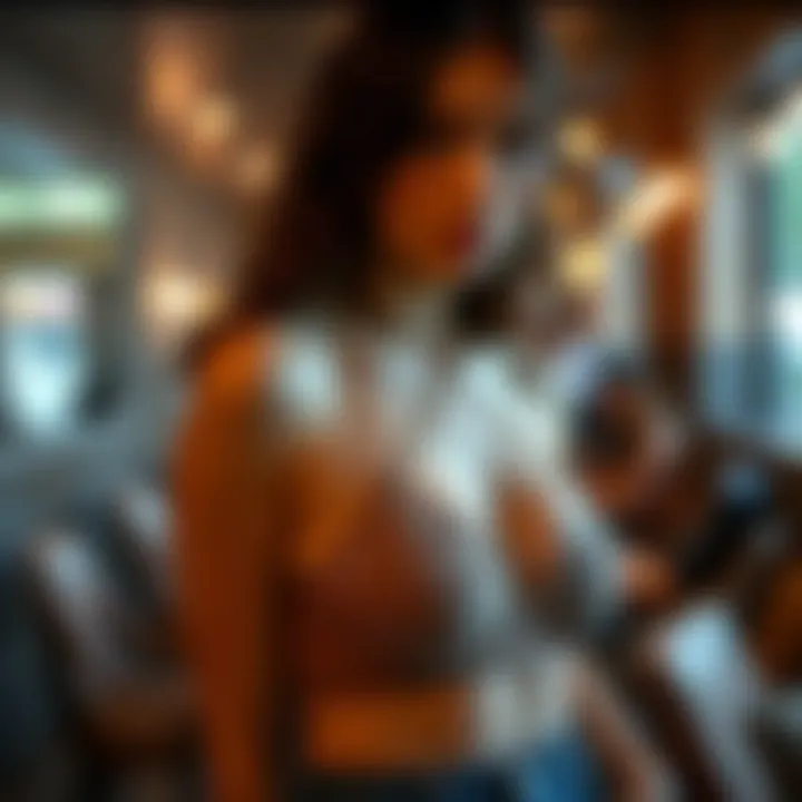 Fashionable model wearing a stylish push up halter bralette in a chic environment