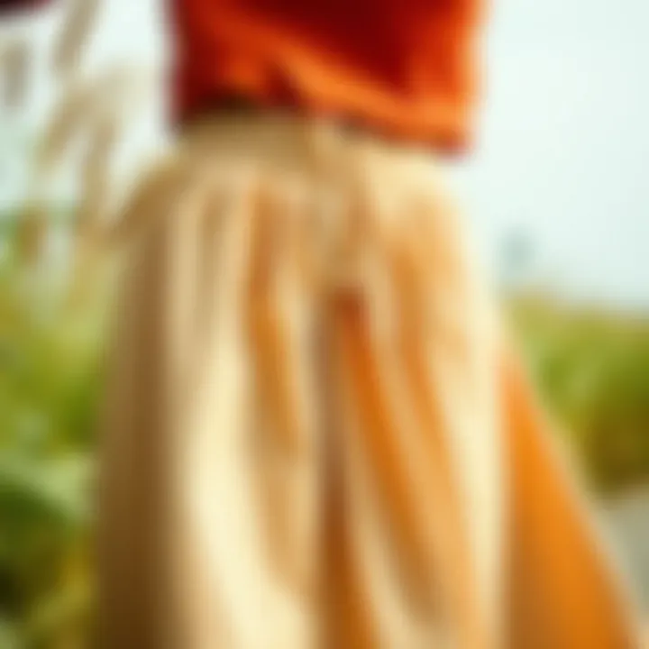 Eco-friendly materials used in the creation of drawstring waist skirts