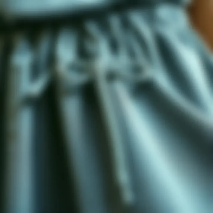 Close-up of fabric texture used in drawstring waist skirts