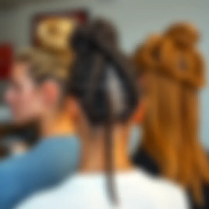 Various styles created with an electric hair braider