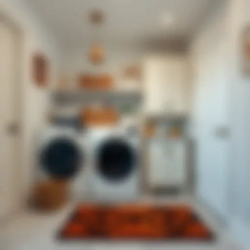 Elegant laundry room door mat enhancing aesthetics