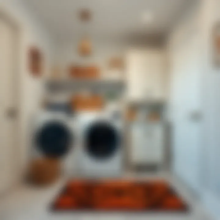 Elegant laundry room door mat enhancing aesthetics