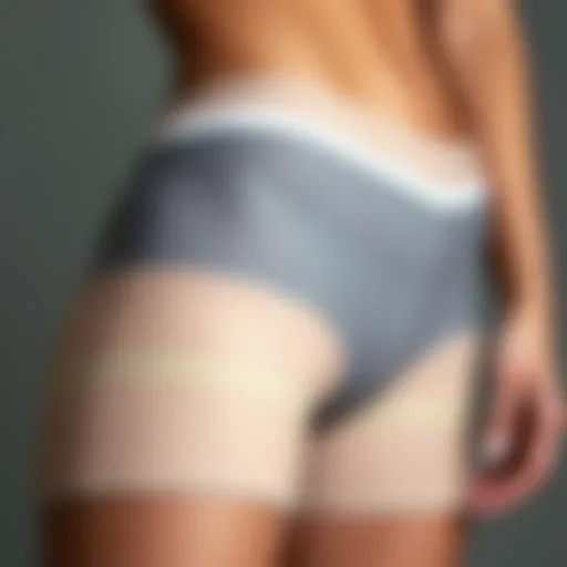 Close-up of body tape applied to thighs showcasing seamless fitting.
