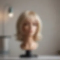 Stylish wig drying stand showcasing design and functionality.