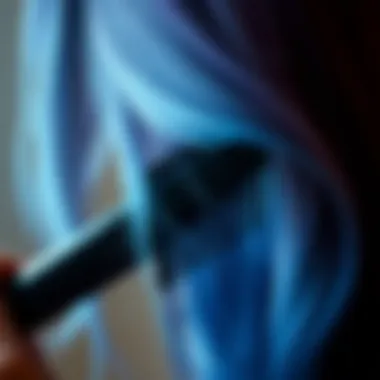 Flat Iron Comb in Use Demonstration of flat iron comb in action on vibrant hair.