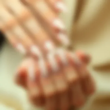 Elegant display of nude acrylic nails showcasing various shades and finishes