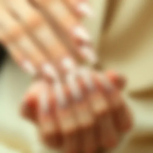 Elegant display of nude acrylic nails showcasing various shades and finishes