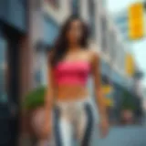 Stylish high waist drawstring leggings paired with a trendy crop top