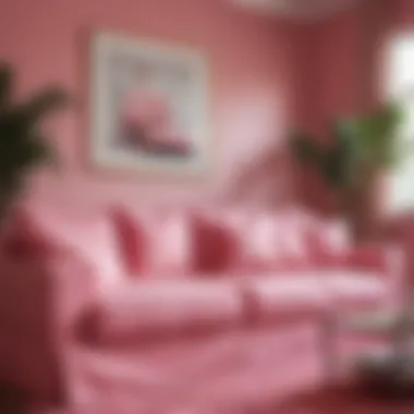 Sustainable Materials for Pink Sofa Slipcovers Sustainable materials used in pink sofa slipcovers displayed in an artistic arrangement