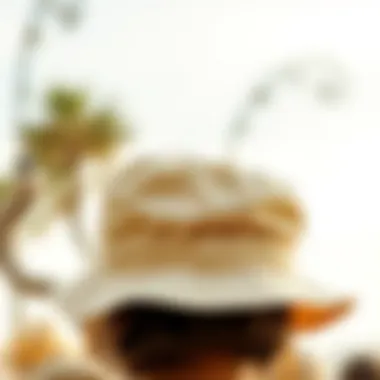 A stylish lightweight bucket hat in natural light, showcasing its fabric texture