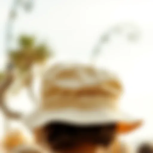 A stylish lightweight bucket hat in natural light, showcasing its fabric texture