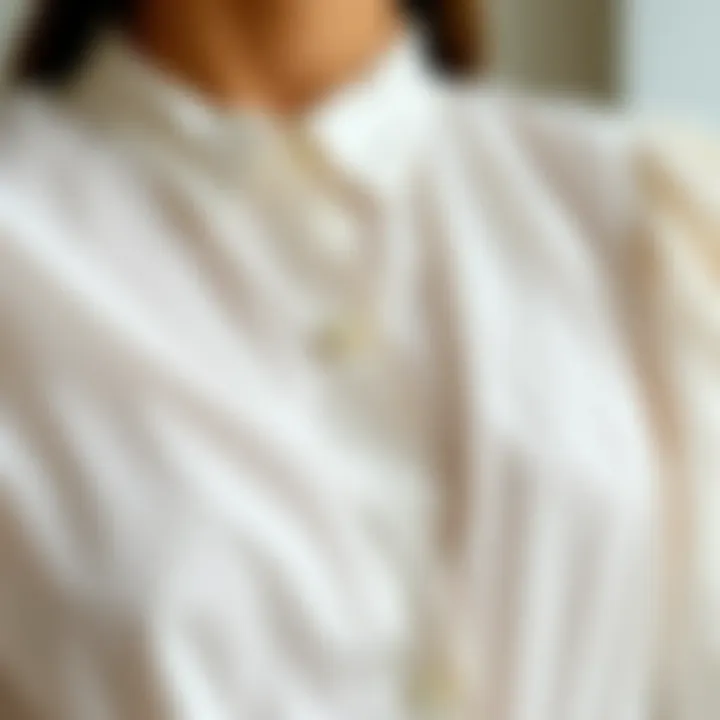 Conscious Choices: Sustainable Fabrics for the Long White Blouse Close-up of sustainable fabric choices for long white blouses