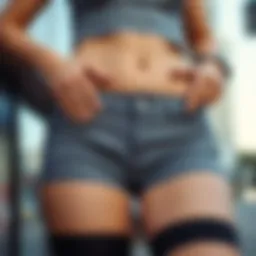 Stylish biker shorts showcasing tummy control features