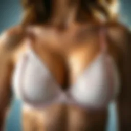 Close-up view of a plunge bra showcasing its unique design and clear straps.