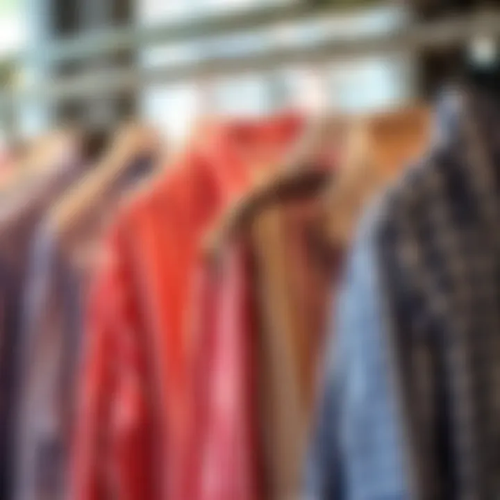 Diverse Designs of Plus Size Gingham Shirts Various design variations of plus size gingham shirts on hangers